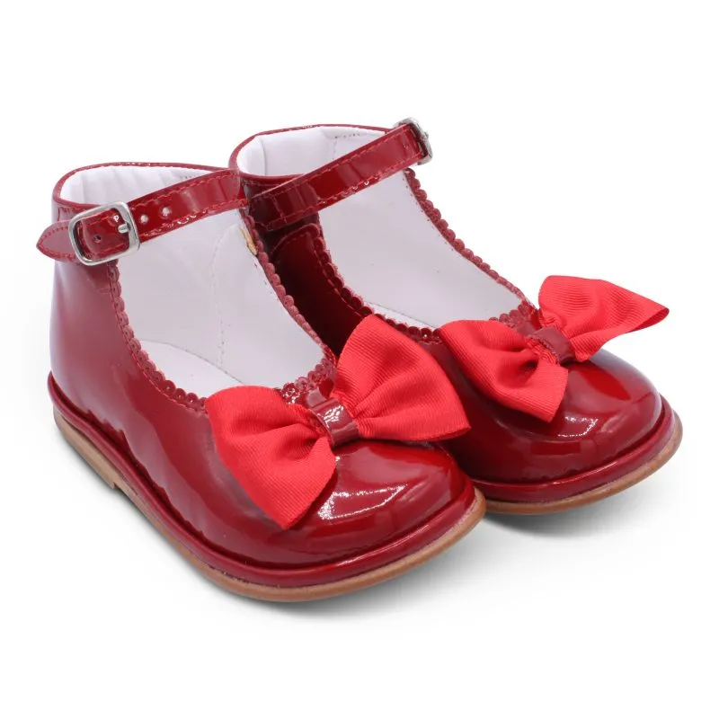 'Rita' Girls Red Patent Ankle Strap Shoes