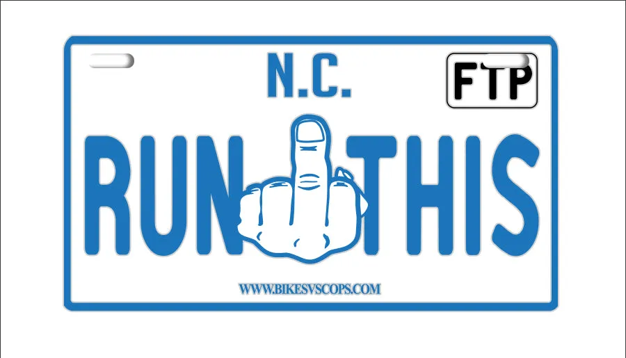 RUN THIS PLATE - NORTH CAROLINA