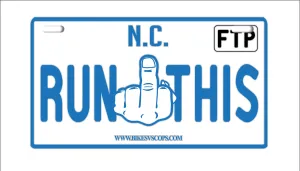 RUN THIS PLATE - NORTH CAROLINA