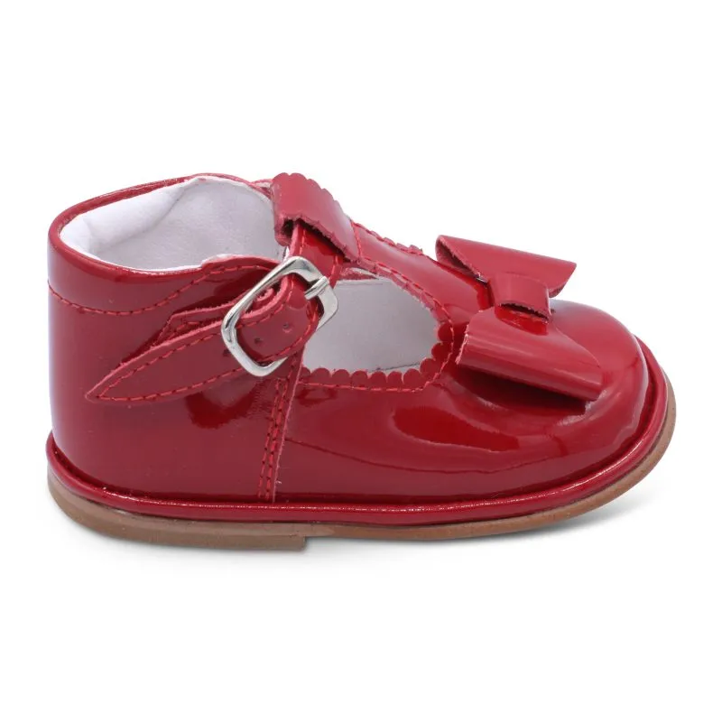 'Sabina' Girls Red Patent T-Bar Shoes