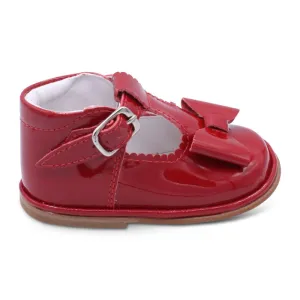'Sabina' Girls Red Patent T-Bar Shoes