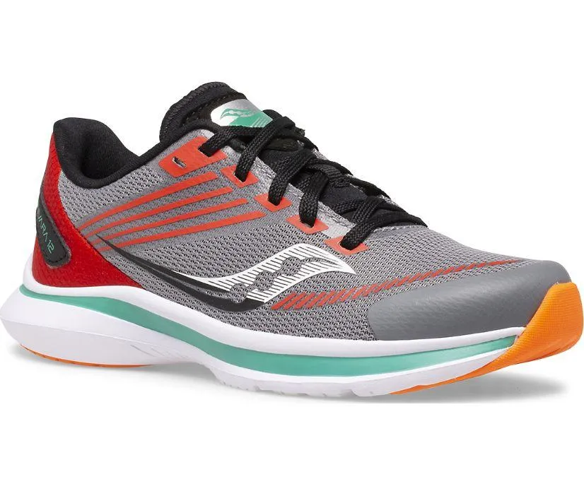 SAUCONY - Big Kid's Kinvara 12 Sneaker, Grey/Orange