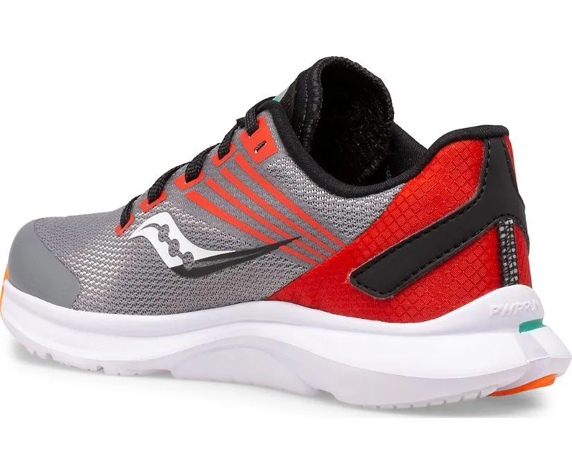 SAUCONY - Big Kid's Kinvara 12 Sneaker, Grey/Orange
