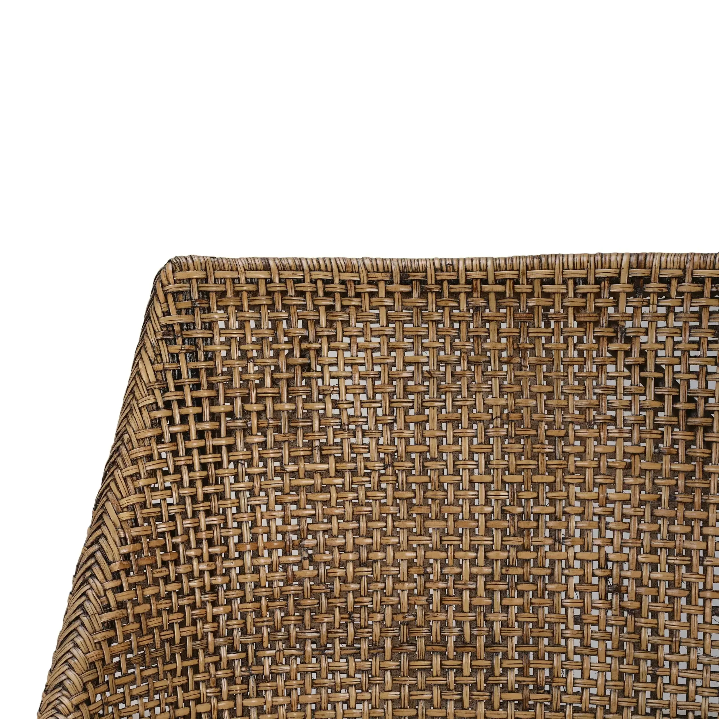 Savanah Dining Chair in Light Glazed Rattan w/ Arctic White Performance Fabric Cushion