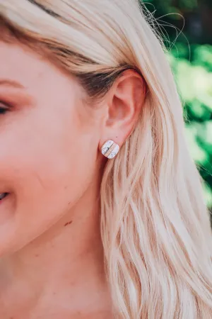 Say So Stud Earrings - White