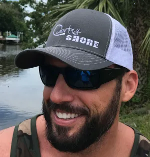 Signature Series Snapback Mesh Trucker Hat - Grey & White