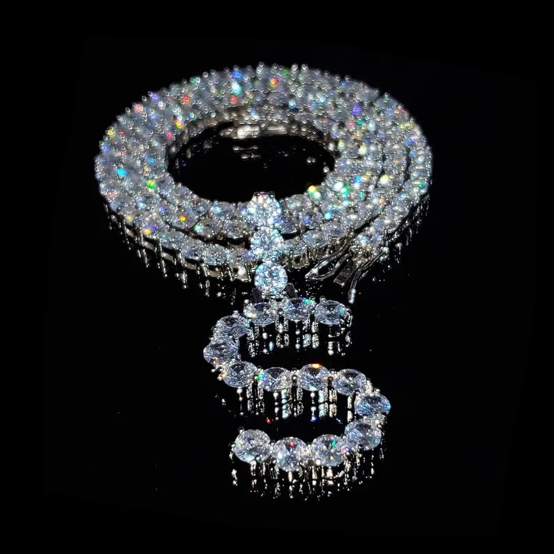 Silver Initial Letter Tennis Chain