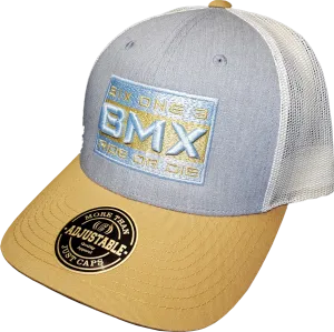 Six One 3 BMX Ride Or Die Mesh Back Trucker Cap Blue Gold