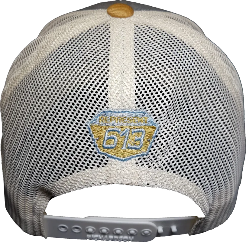 Six One 3 BMX Ride Or Die Mesh Back Trucker Cap Blue Gold