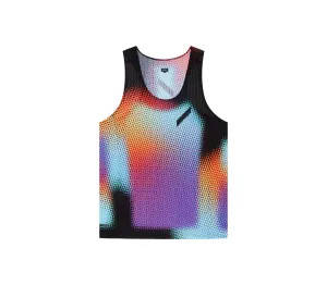 SOAR Running: Men's Printed Race Vest - Black Rainbow Dot