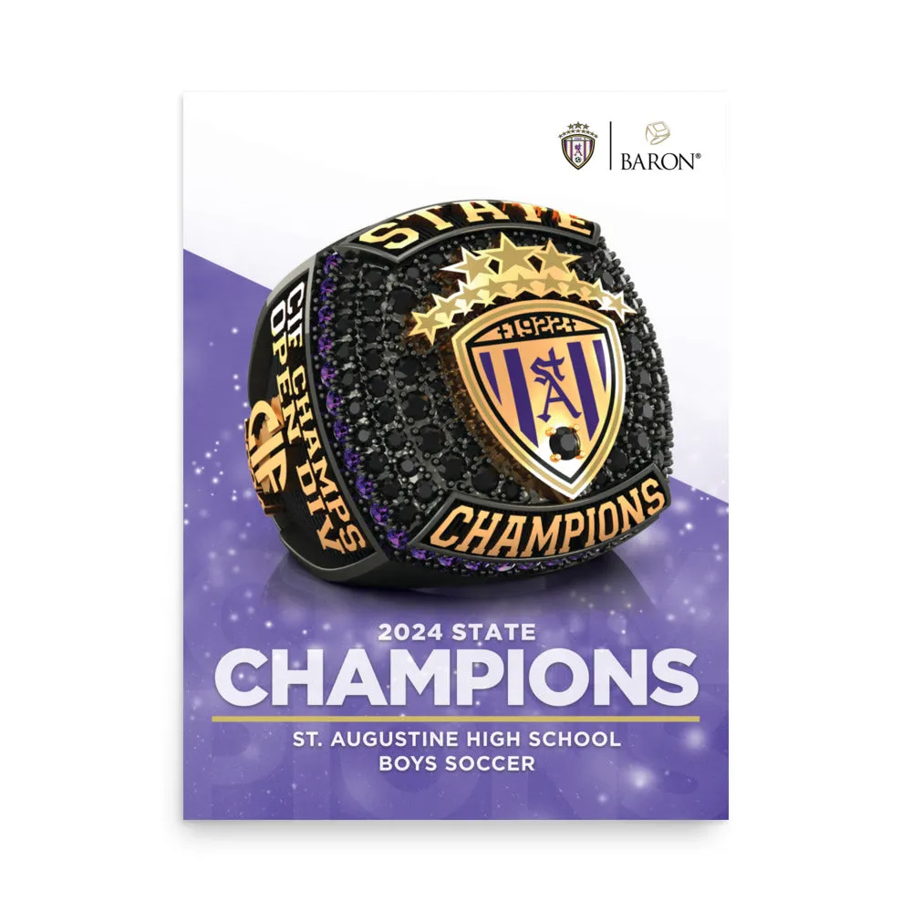 St. Augustine High School Boys Soccer 2024 Championship Poster
