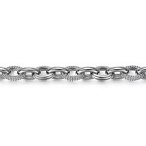 Sterling Silver Bujukan Link Chain Tennis Bracelet 7.5 Inch Long