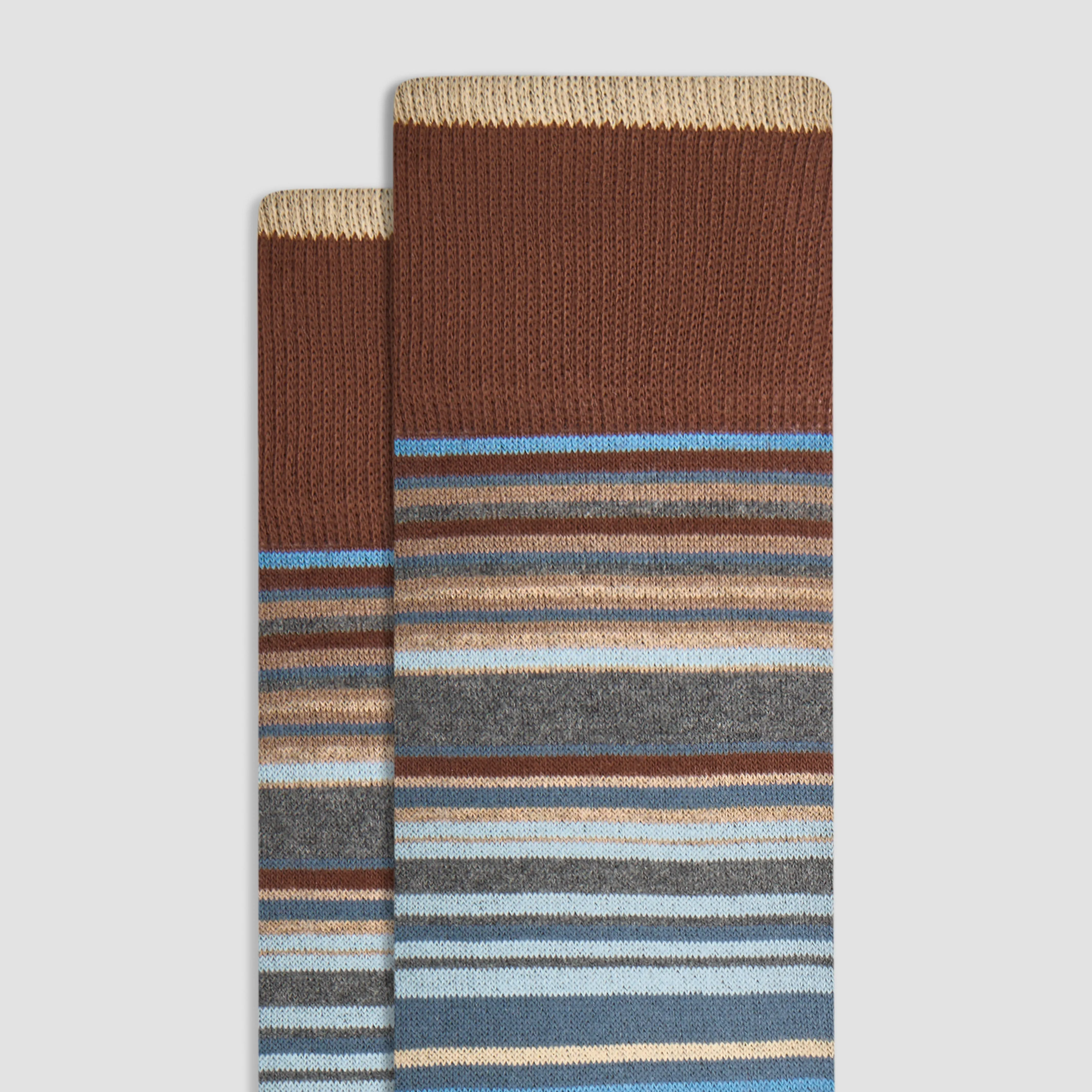 Striped Cashmere Mid-Calf Socks