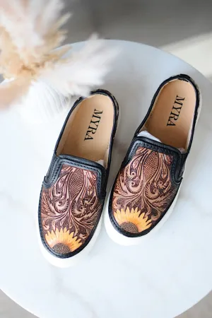 Sunflower Tooled Leather Sneakers
