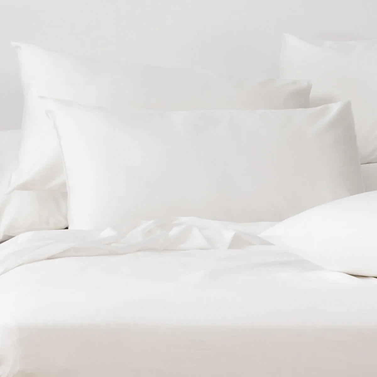 Supima Cotton Satin Bedsheets (Antimicrobial) - White