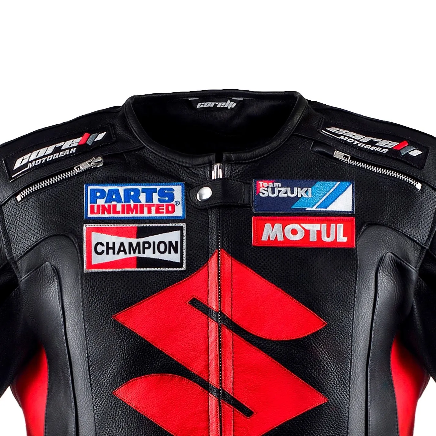 Suzuki Black Motorcycle Racing Leather Jacket