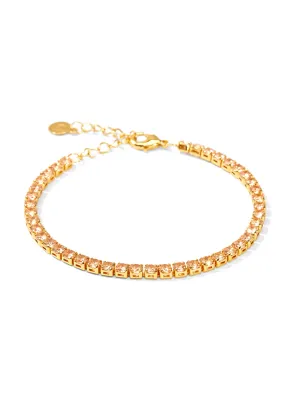 TENNIS BRACELET CHAMPAGNE • Color: 18K Yellow Gold