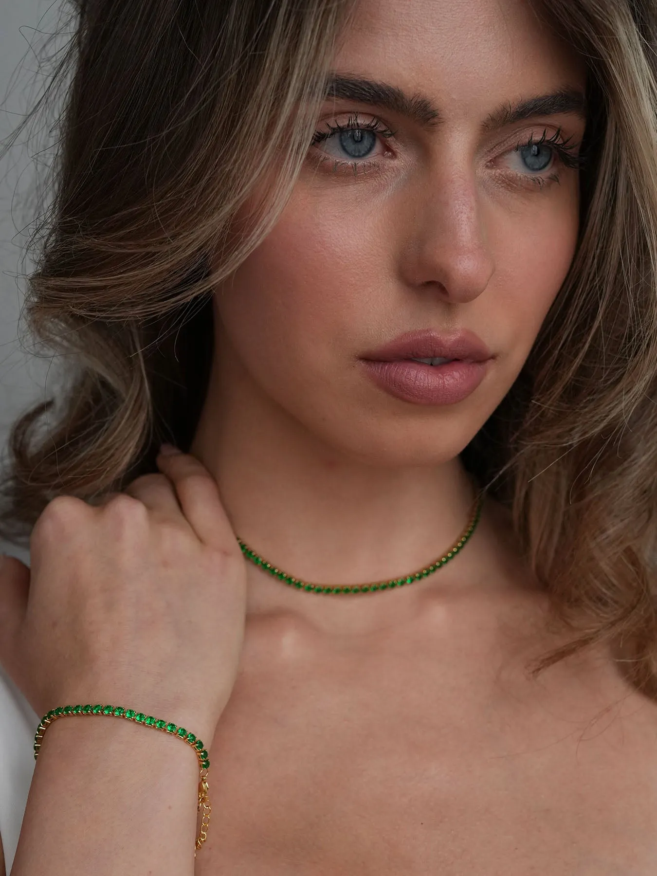 TENNIS BRACELET PERIDOT • Color: 18K Yellow Gold