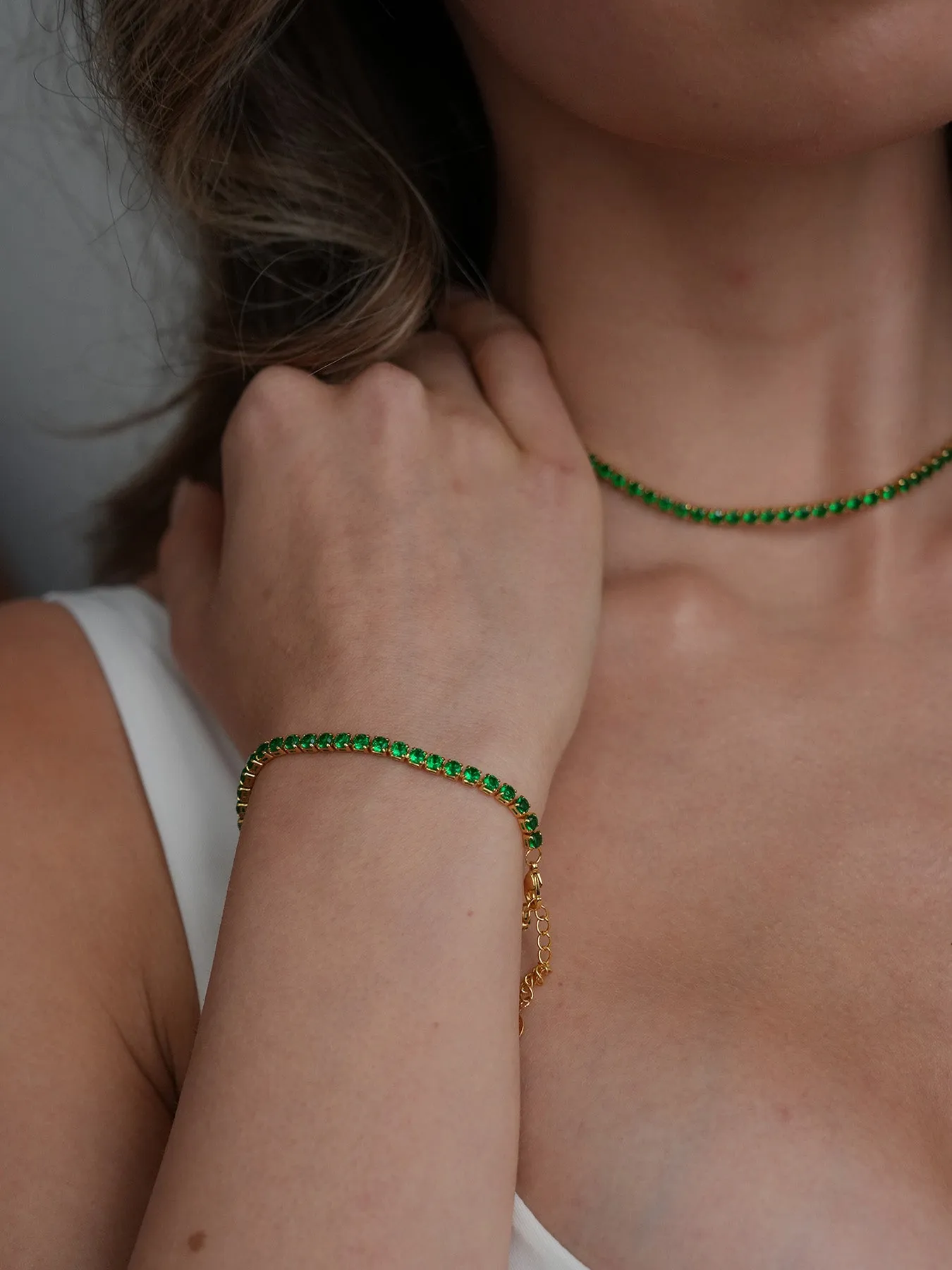 TENNIS BRACELET PERIDOT • Color: 18K Yellow Gold