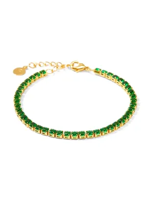 TENNIS BRACELET PERIDOT • Color: 18K Yellow Gold