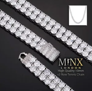 Tennis Chain | 2 Row Tennis Chain | Tennis Necklace | Mens Tennis Chain | Womens Tennis Chain | Diamond Tennis Chain | Iced Out Chain | Iced