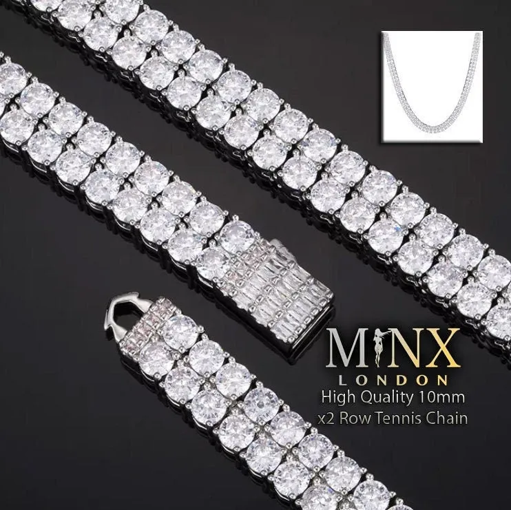 Tennis Chain | 2 Row Tennis Chain | Tennis Necklace | Mens Tennis Chain | Womens Tennis Chain | Diamond Tennis Chain | Iced Out Chain | Iced