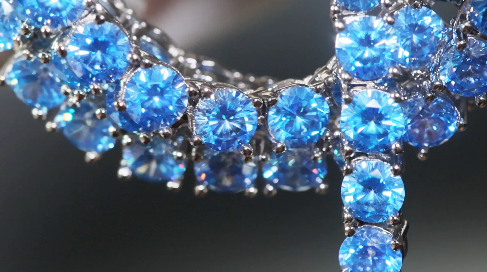 Tennis Chain | Blue Diamond Tennis Chain | Tennis Necklace | Aquamarine Tennis Chain | Iced Chain  | Diamond Tennis Chain | Hip Hop Chain