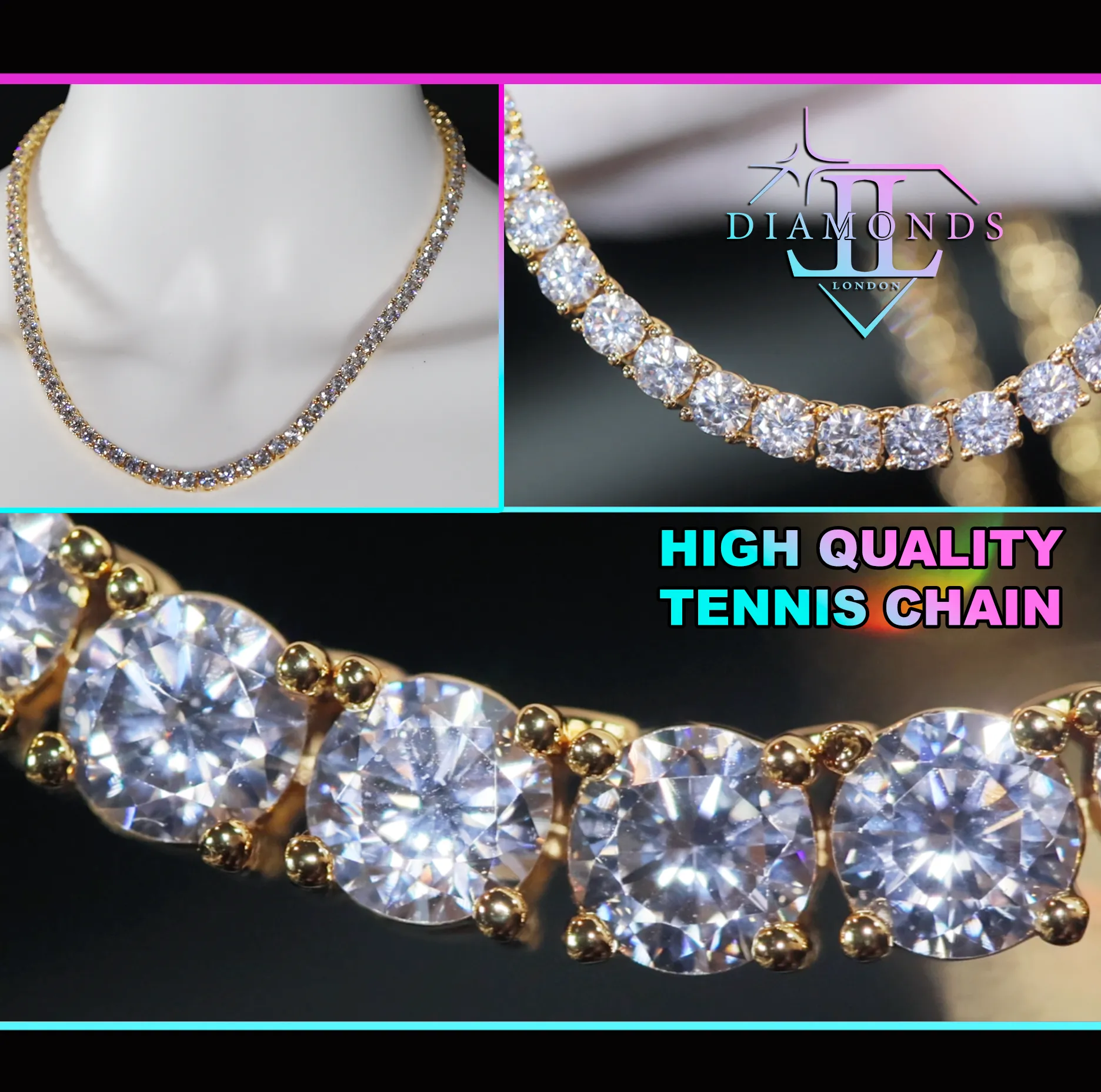 Tennis Chain | Tennis Bracelet | Tennis Necklace | Mens Tennis Chain | Womens Tennis Chain | Gold Tennis Chain | Gold Tennis Bracelet