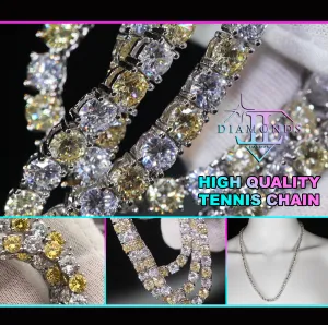 Tennis Chain | Yellow Diamond Tennis Chain | Tennis Necklace | Yellow Diamond Necklace | Tennis Chain | Hip Hop Necklace | Iced Out Chain