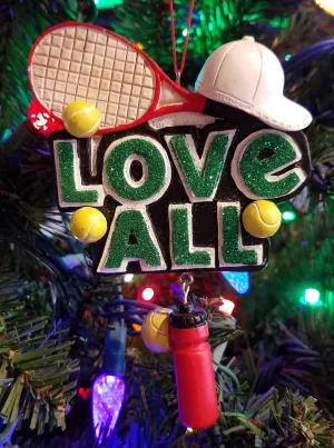 Tennis love all - ornament resin 3.5" x 4.5"