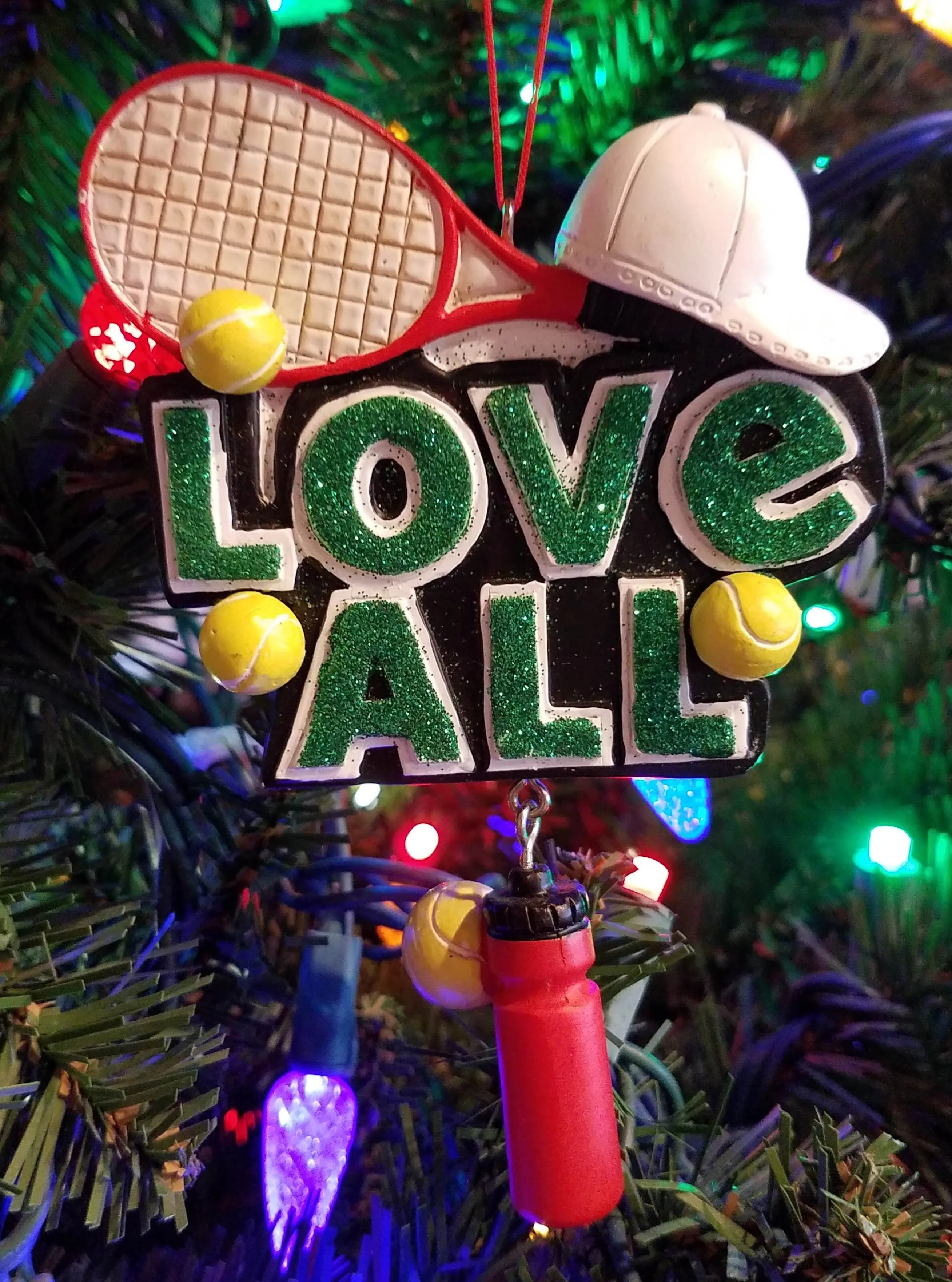 Tennis love all - ornament resin 3.5" x 4.5"