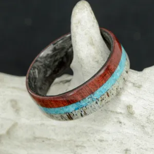 The Outdoorsman - Forged Carbon Fiber with Antler, Turquoise, and Bloodwood