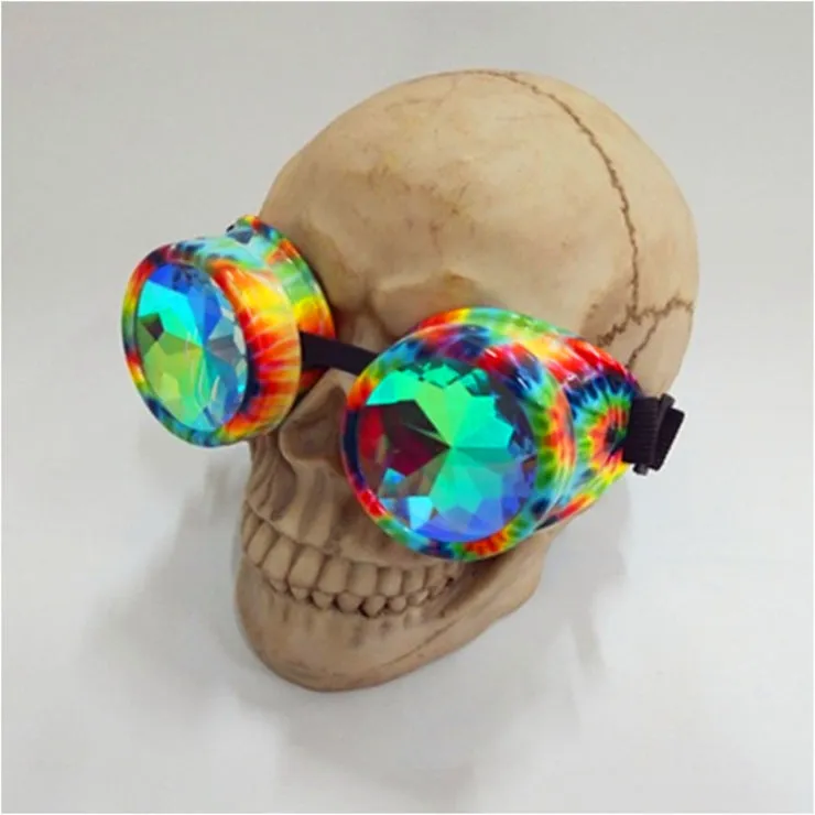 Tie Dye rainbow Kaleidoscope Goggles