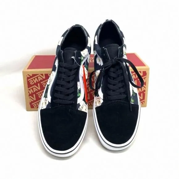 VANS Old Skool Floral Shoes Casual Canvas Suede VN0A38G1VRK Men’s Sneakers Black