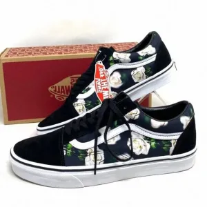 VANS Old Skool Floral Shoes Casual Canvas Suede VN0A38G1VRK Men’s Sneakers Black