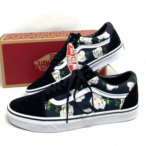 VANS Old Skool Floral Shoes Casual Canvas Suede VN0A38G1VRK Men’s Sneakers Black