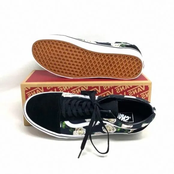 VANS Old Skool Floral Shoes Casual Canvas Suede VN0A38G1VRK Men’s Sneakers Black