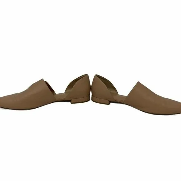 Vince Womens Loafer Flat Shoes Beige Leather 7.5