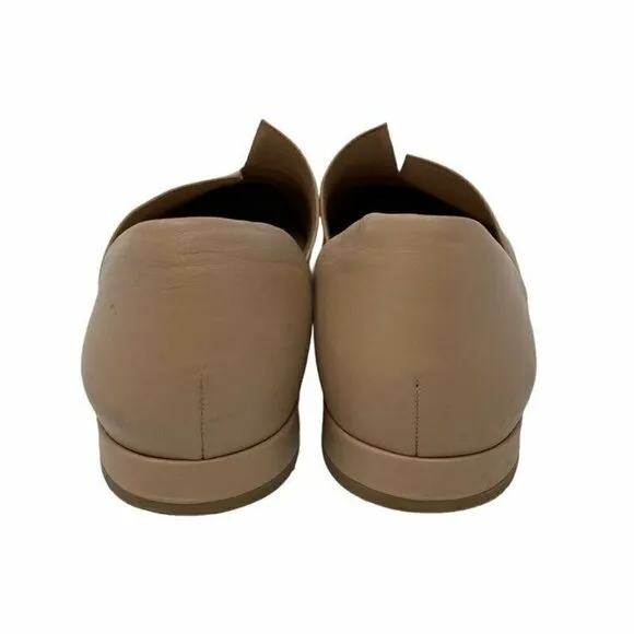 Vince Womens Loafer Flat Shoes Beige Leather 7.5