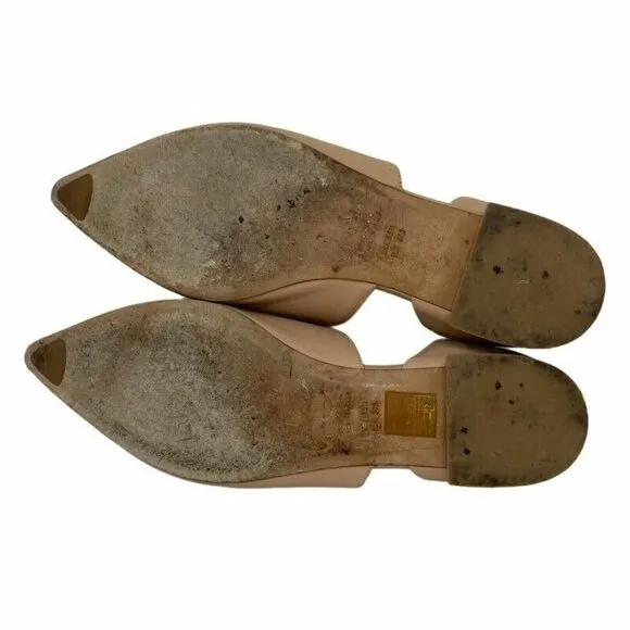 Vince Womens Loafer Flat Shoes Beige Leather 7.5