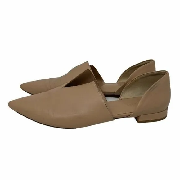 Vince Womens Loafer Flat Shoes Beige Leather 7.5