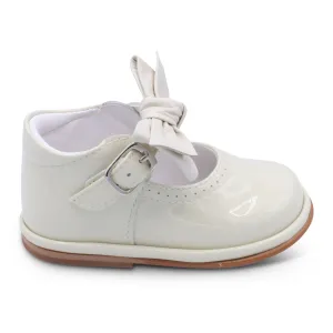 'Vitoria' Girls Ivory Patent Bar Shoes