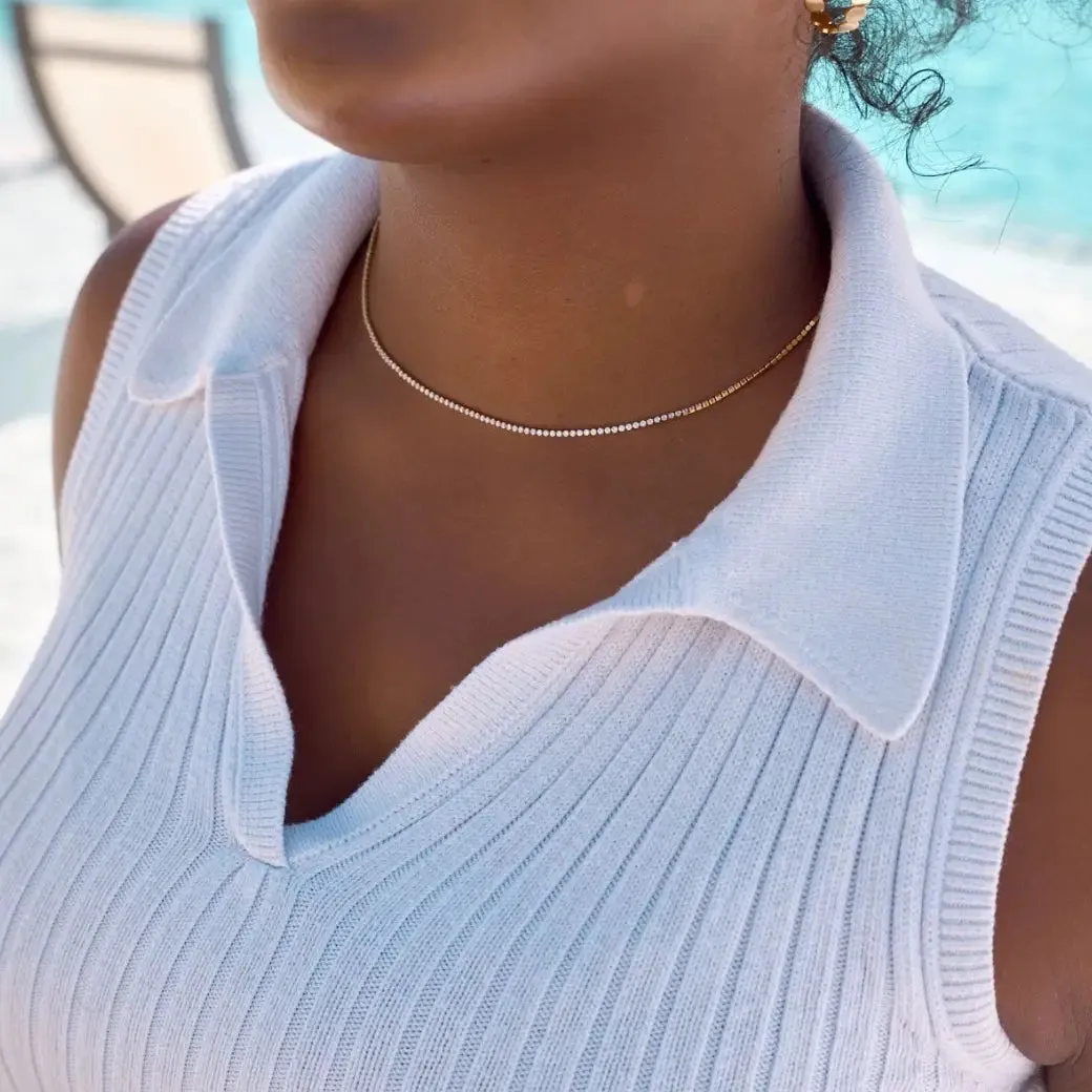 Waterproof Micro Tennis Necklace