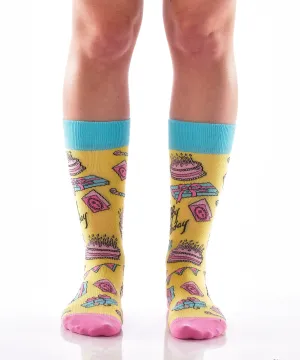 Women's Crew Sock, Happy Birthday