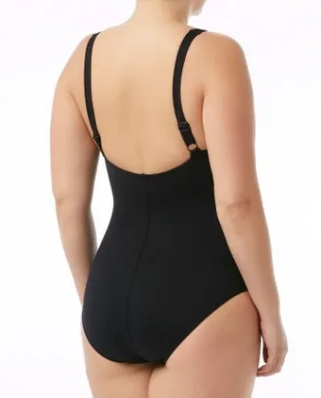 Women’s Solid Twisted Bra Controlfit Swimsuit