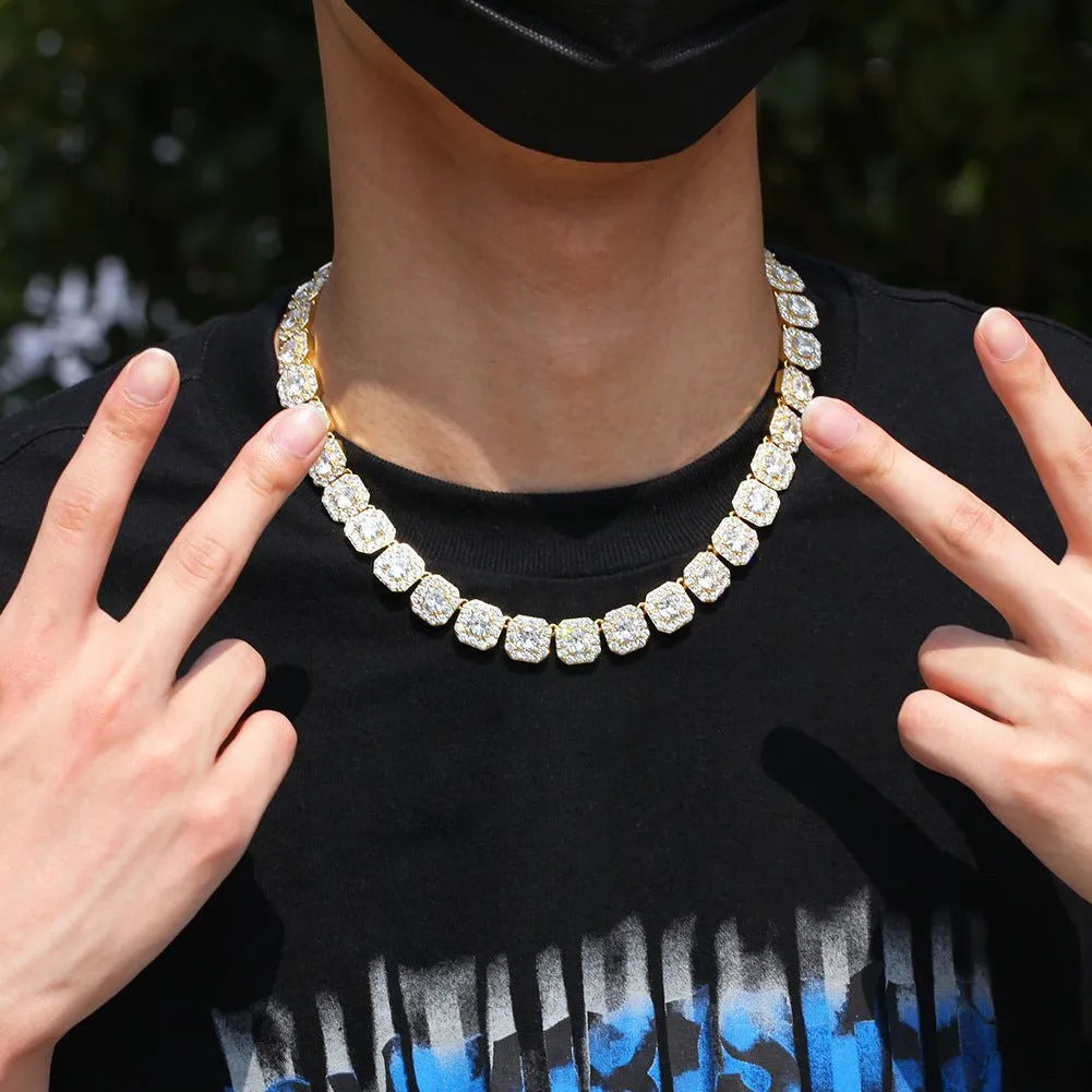 Woowooh Hip Hop Iced Out CZ Copper 1 ROW Tennis Chain