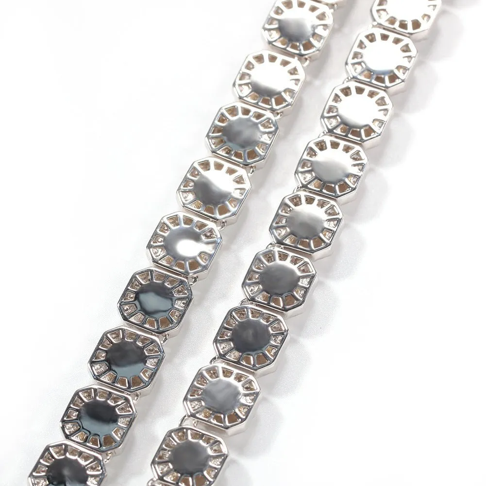 Woowooh Hip Hop Iced Out CZ Copper 1 ROW Tennis Chain