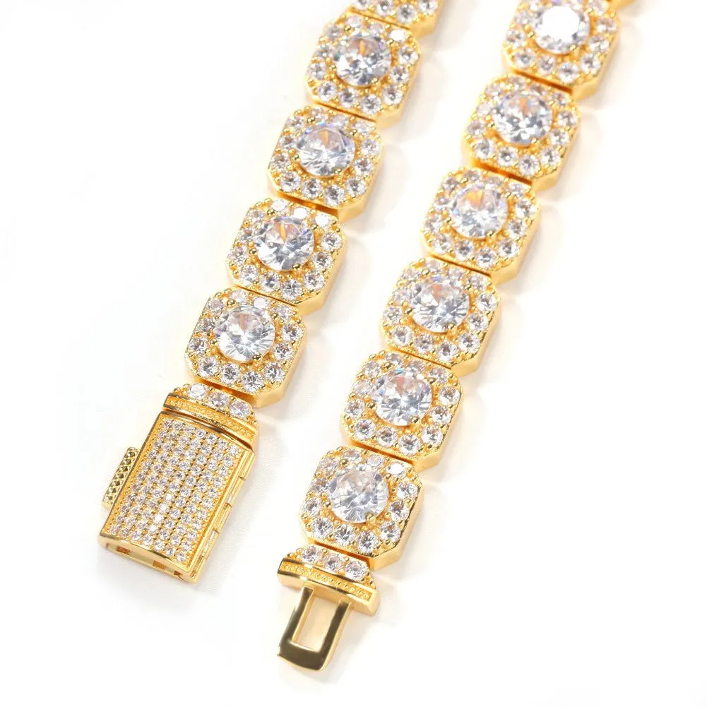 Woowooh Hip Hop Iced Out CZ Copper 1 ROW Tennis Chain