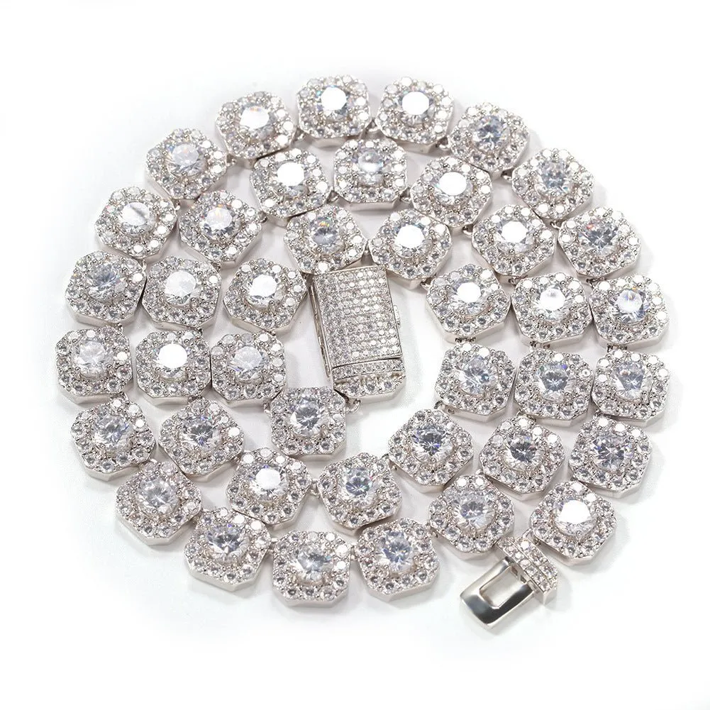 Woowooh Hip Hop Iced Out CZ Copper 1 ROW Tennis Chain
