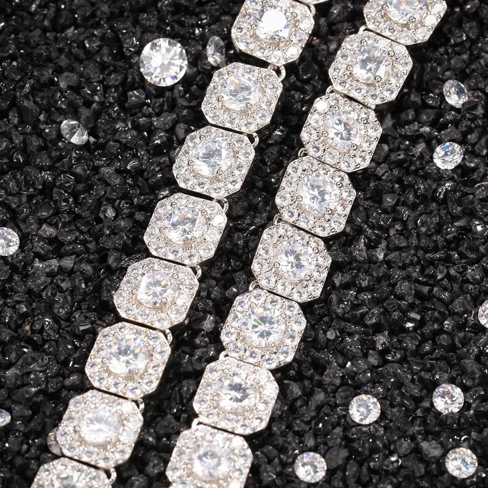 Woowooh Hip Hop Iced Out CZ Copper 1 ROW Tennis Chain